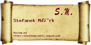Stefanek Márk névjegykártya